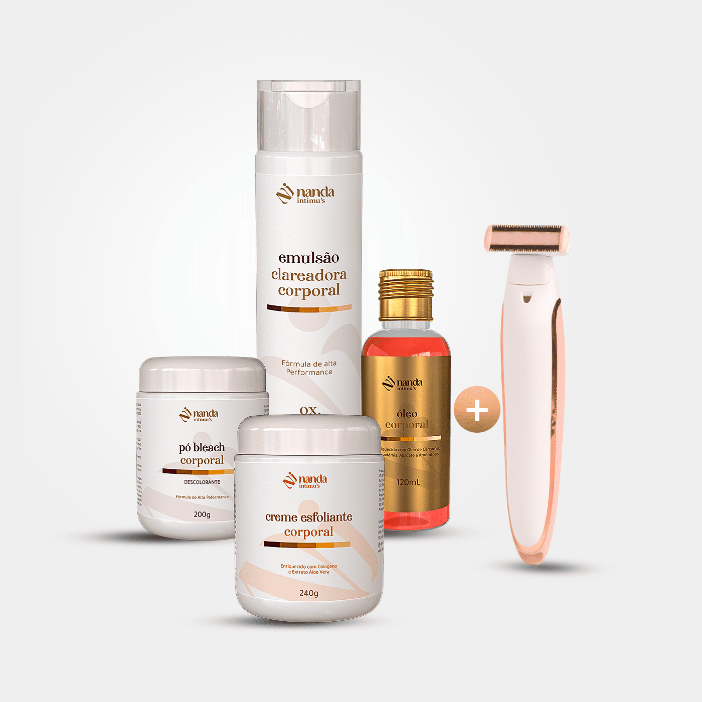 Kit Clareador Nanda Intimus + Depilador Anti Foliculite - Tratamento Definitivo