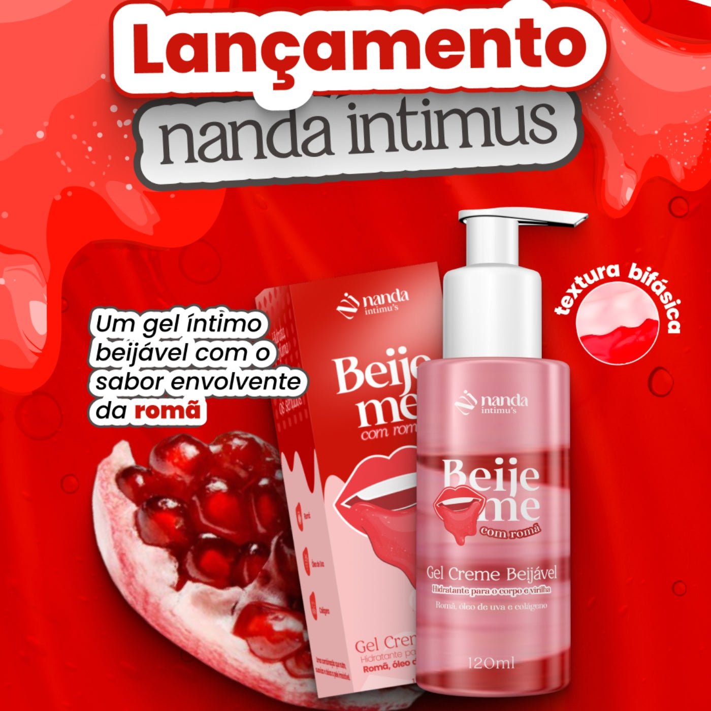 Kit com 2 Beije Me - Gel Beijável Nanda Intimus